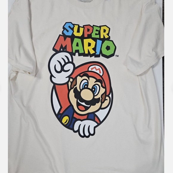 Super Mario Shirt Mens XL White Nintendo Graphic Tee T-Shirt 2023 New Tags Mario - Picture 8 of 8